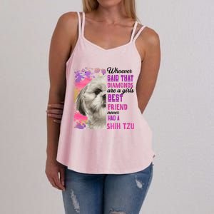 Shih Tzu Are A Best Friend Funny Dog Mom Shitzu Gift Women's Strappy Tank