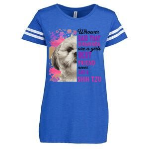 Shih Tzu Are A Best Friend Funny Dog Mom Shitzu Gift Enza Ladies Jersey Football T-Shirt