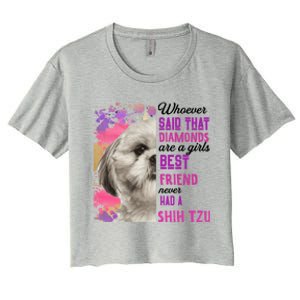 Shih Tzu Are A Best Friend Funny Dog Mom Shitzu Gift Women's Crop Top Tee