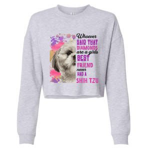 Shih Tzu Are A Best Friend Funny Dog Mom Shitzu Gift Cropped Pullover Crew