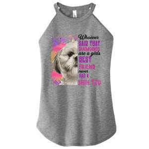 Shih Tzu Are A Best Friend Funny Dog Mom Shitzu Gift Women's Perfect Tri Rocker Tank