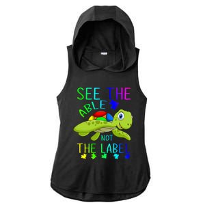 See The Able Not The Label Autism Ladies PosiCharge Tri-Blend Wicking Draft Hoodie Tank