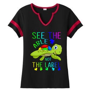 See The Able Not The Label Autism Ladies Halftime Notch Neck Tee