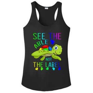 See The Able Not The Label Autism Ladies PosiCharge Competitor Racerback Tank