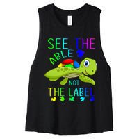 See The Able Not The Label Autism Women's Racerback Cropped Tank