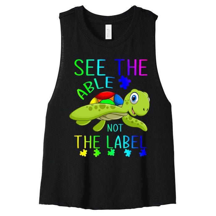 See The Able Not The Label Autism Women's Racerback Cropped Tank