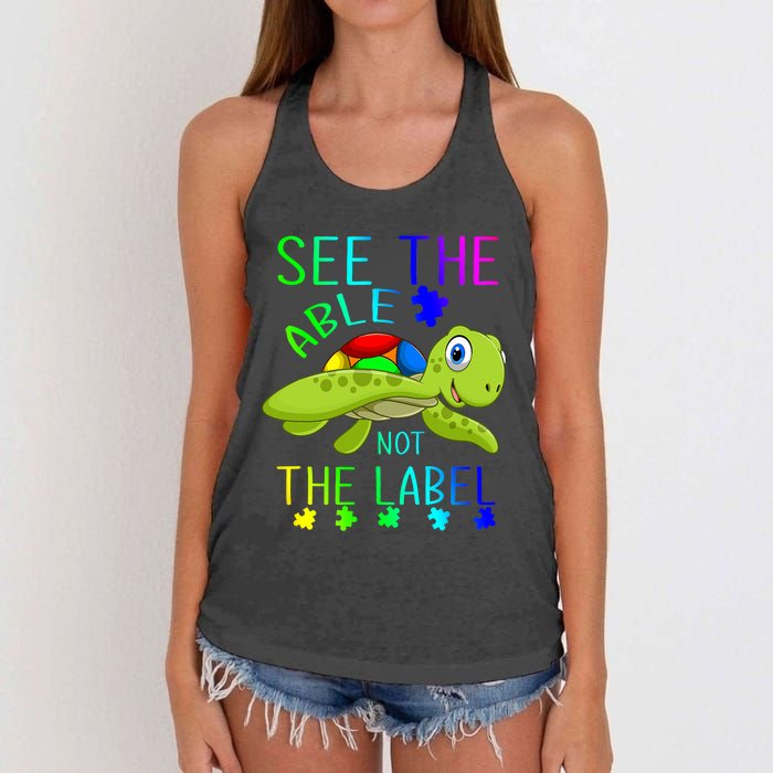 See The Able Not The Label Autism Women's Knotted Racerback Tank