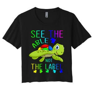 See The Able Not The Label Autism Women's Crop Top Tee