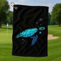 Sea Turtle Animal Zoo Keeper Turtle Golf Towel