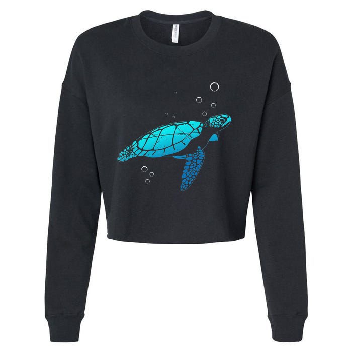 Sea Turtle Animal Zoo Keeper Turtle Cropped Pullover Crew