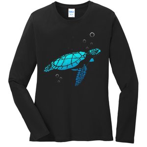 Sea Turtle Animal Zoo Keeper Turtle Ladies Long Sleeve Shirt