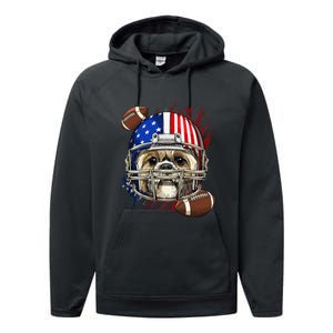 Shih Tzu American Football Dog Lovers USA Flag Performance Fleece Hoodie