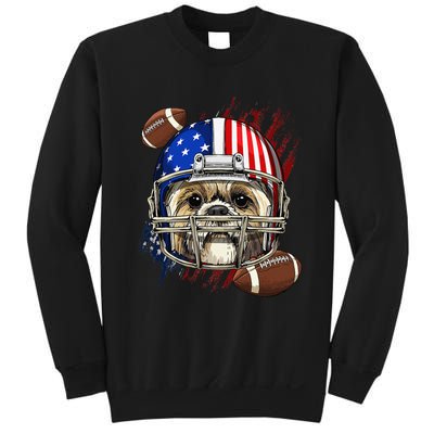 Shih Tzu American Football Dog Lovers USA Flag Sweatshirt