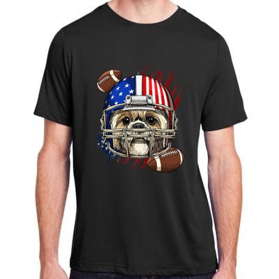 Shih Tzu American Football Dog Lovers USA Flag Adult ChromaSoft Performance T-Shirt