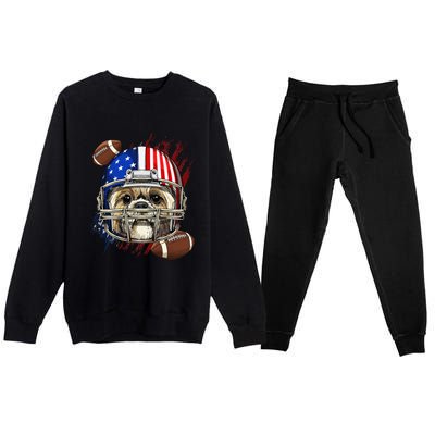 Shih Tzu American Football Dog Lovers USA Flag Premium Crewneck Sweatsuit Set