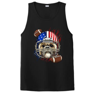 Shih Tzu American Football Dog Lovers USA Flag PosiCharge Competitor Tank