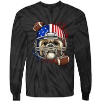 Shih Tzu American Football Dog Lovers USA Flag Tie-Dye Long Sleeve Shirt