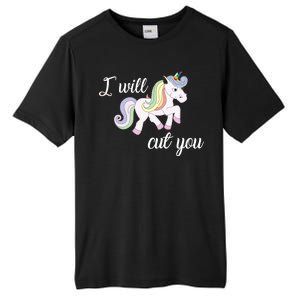 Stabby Unicorn I Will Cute You Tall Fusion ChromaSoft Performance T-Shirt