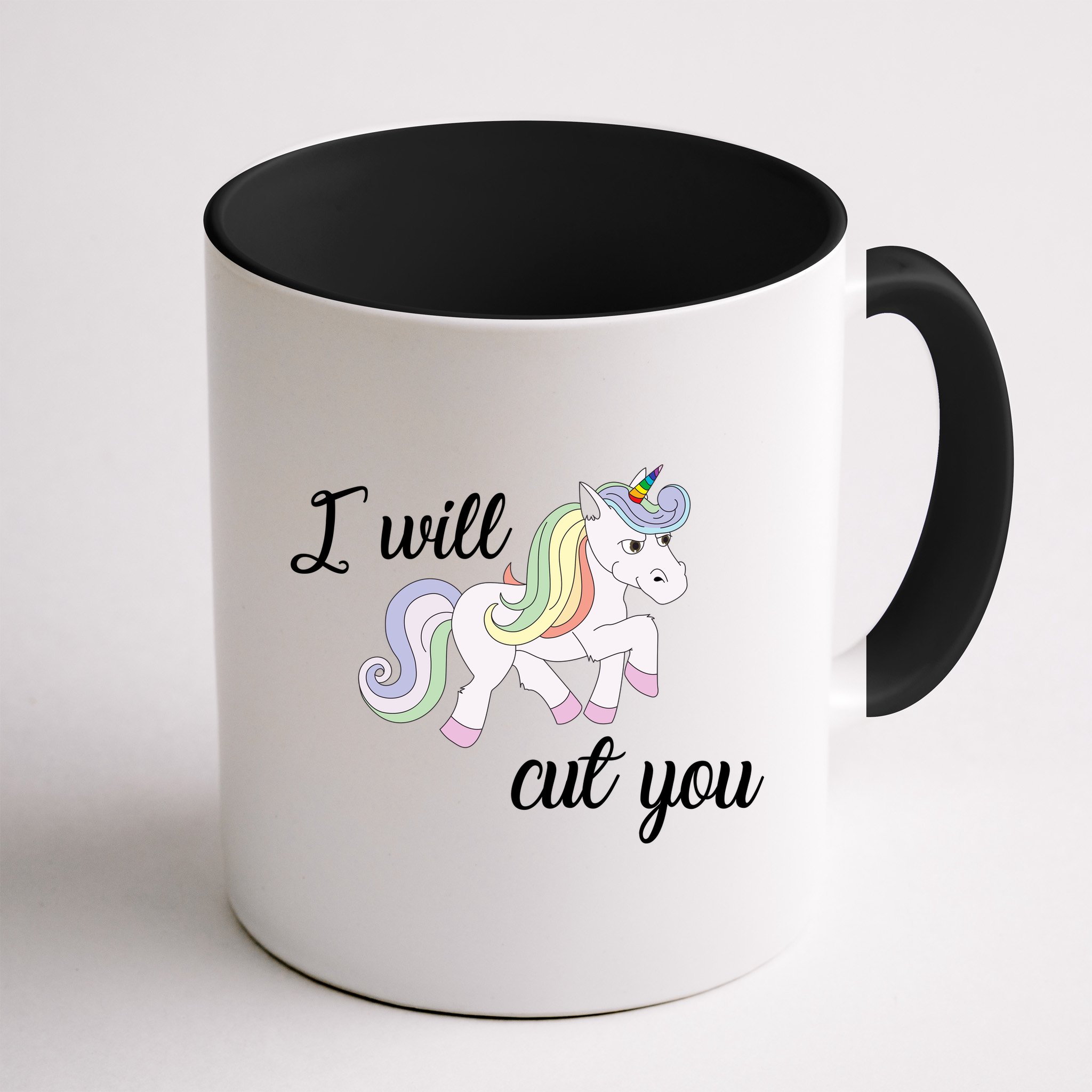 Stabby Unicorn I Will Cute You Mug