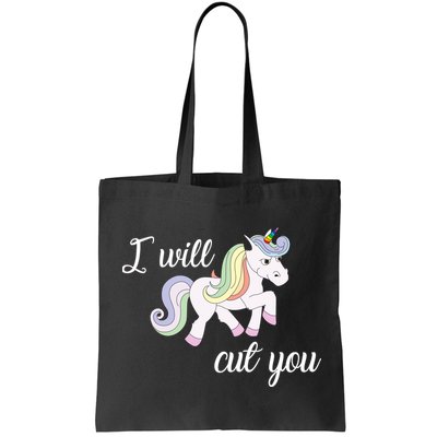 Stabby Unicorn I Will Cute You Bag
