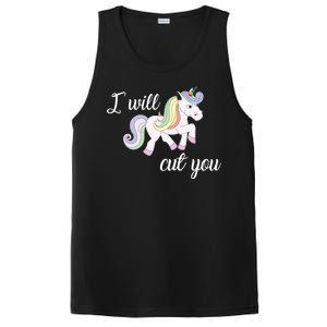 Stabby Unicorn I Will Cute You PosiCharge Competitor Tank