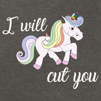 Stabby Unicorn I Will Cute You Cotton Canvas Backpack