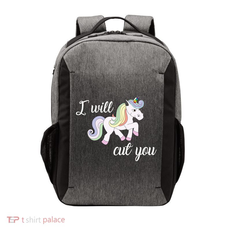Stabby Unicorn I Will Cute You Vector Backpack