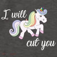 Stabby Unicorn I Will Cute You Vector Backpack