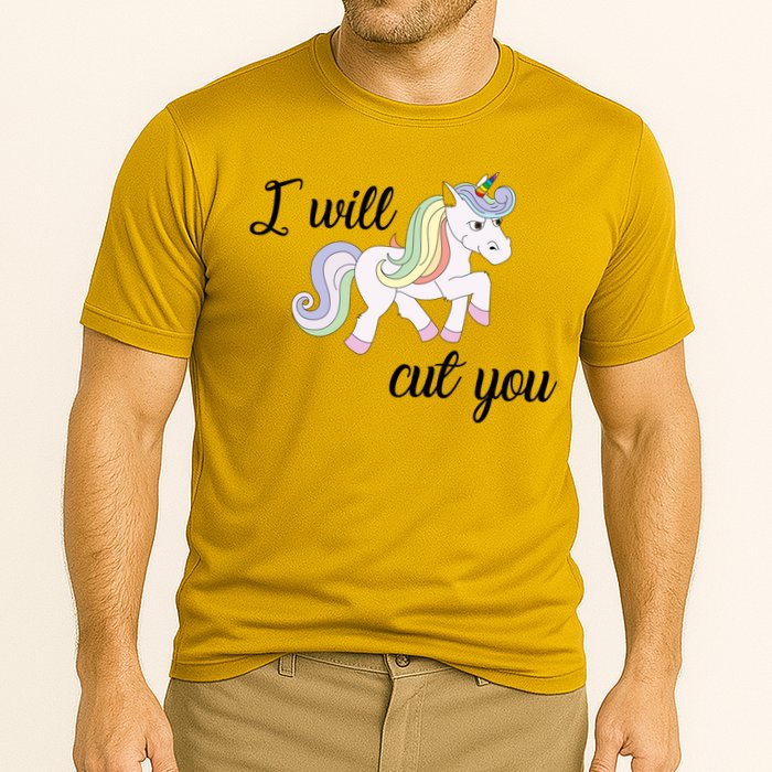 Stabby Unicorn I Will Cute You Performance Shirt