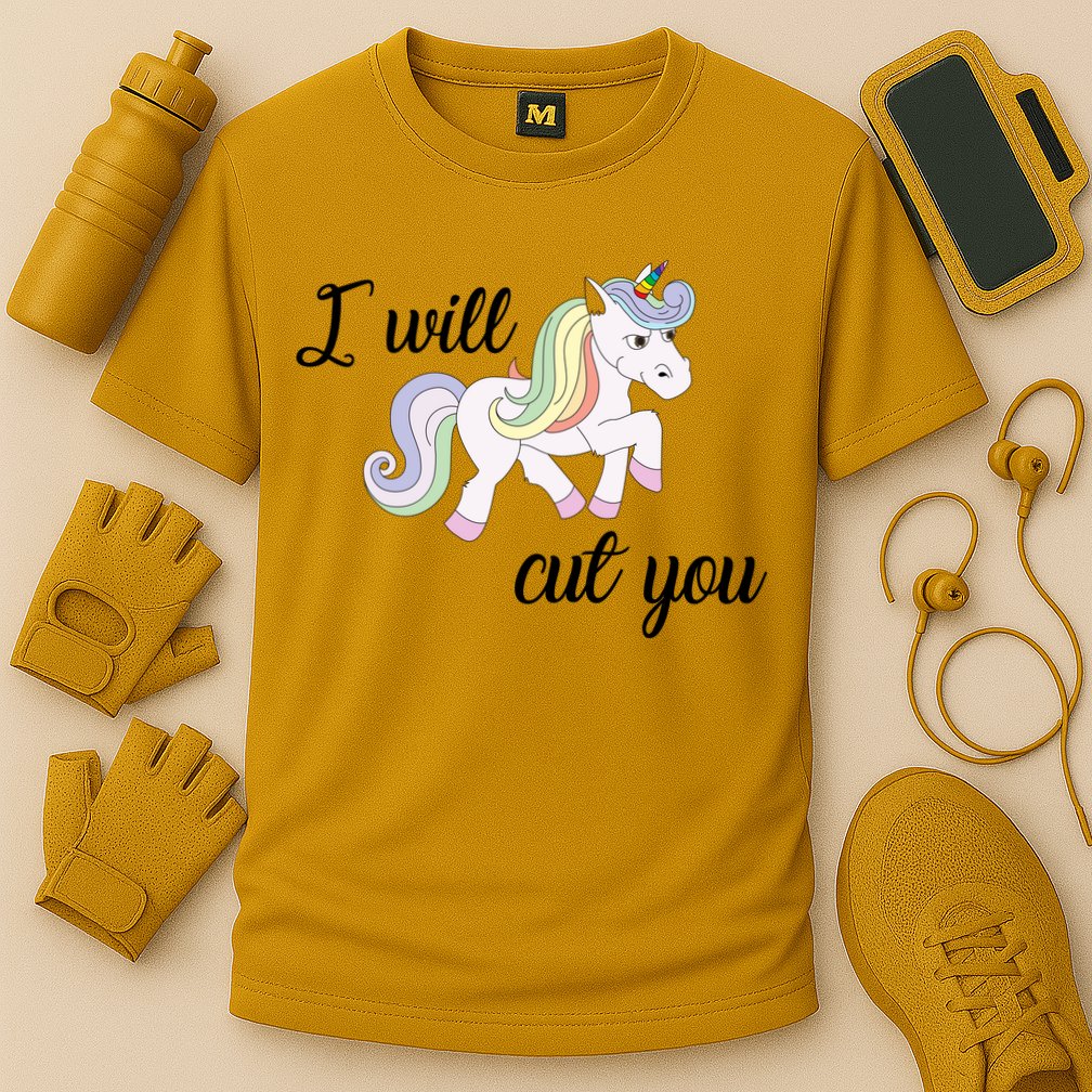 Stabby Unicorn I Will Cute You Performance Shirt