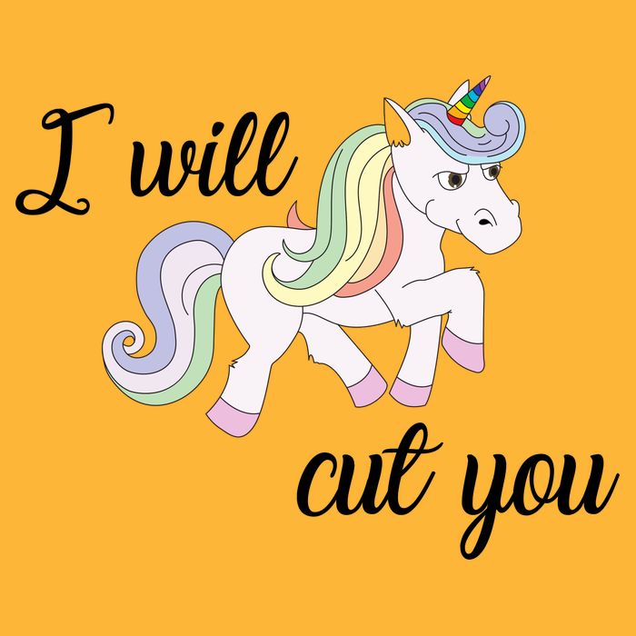 Stabby Unicorn I Will Cute You Long Sleeve Shirt