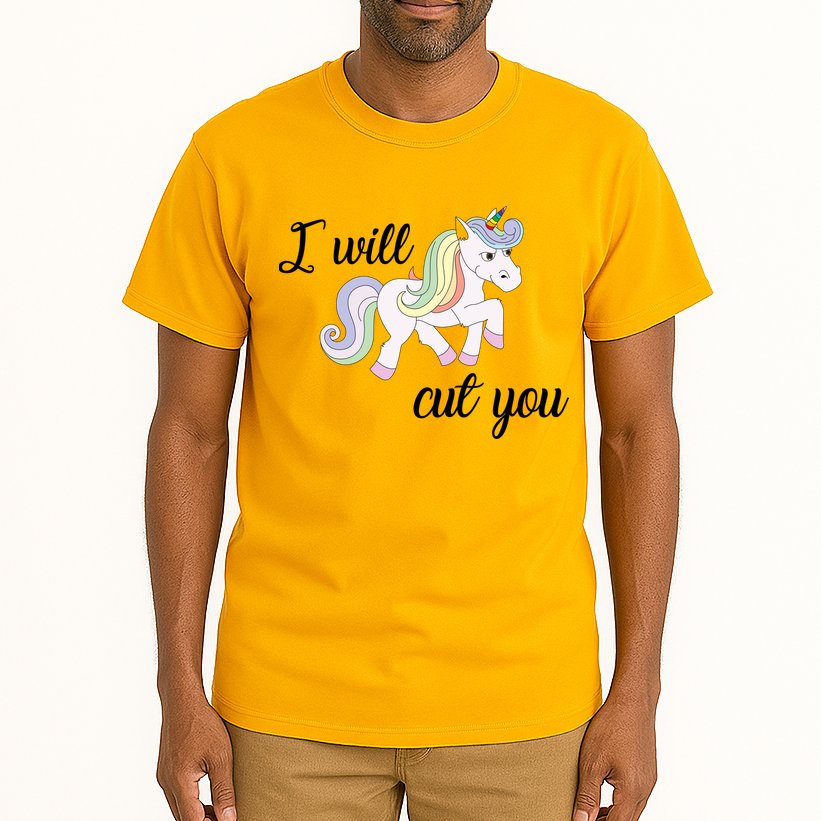 Stabby Unicorn I Will Cute You Tall T-Shirt