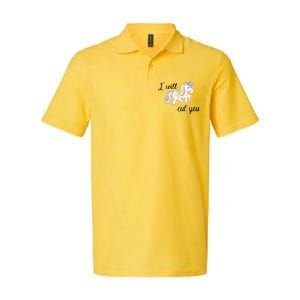 Stabby Unicorn I Will Cute You Softstyle Adult Sport Polo