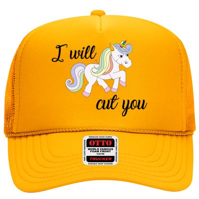 Stabby Unicorn I Will Cute You Trucker Hat