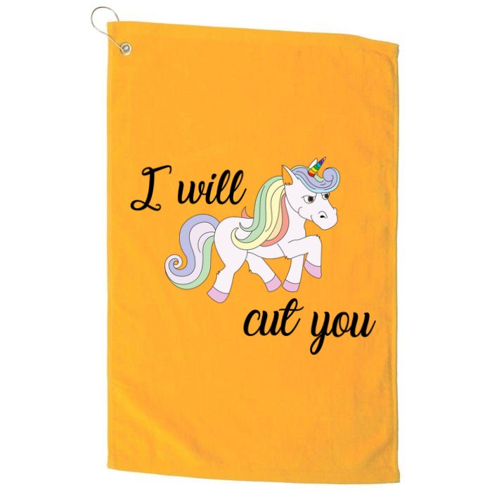 Stabby Unicorn I Will Cute You Golf Towel