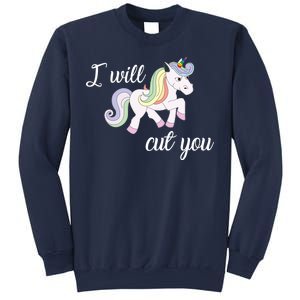 Stabby Unicorn I Will Cute You Sweatshirt