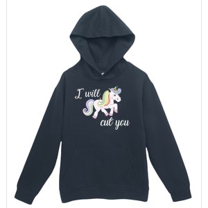 Stabby Unicorn I Will Cute You Urban Pullover Hoodie