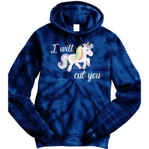 Stabby Unicorn I Will Cute You Tie Dye Hoodie