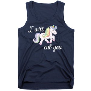 Stabby Unicorn I Will Cute You Tank Top