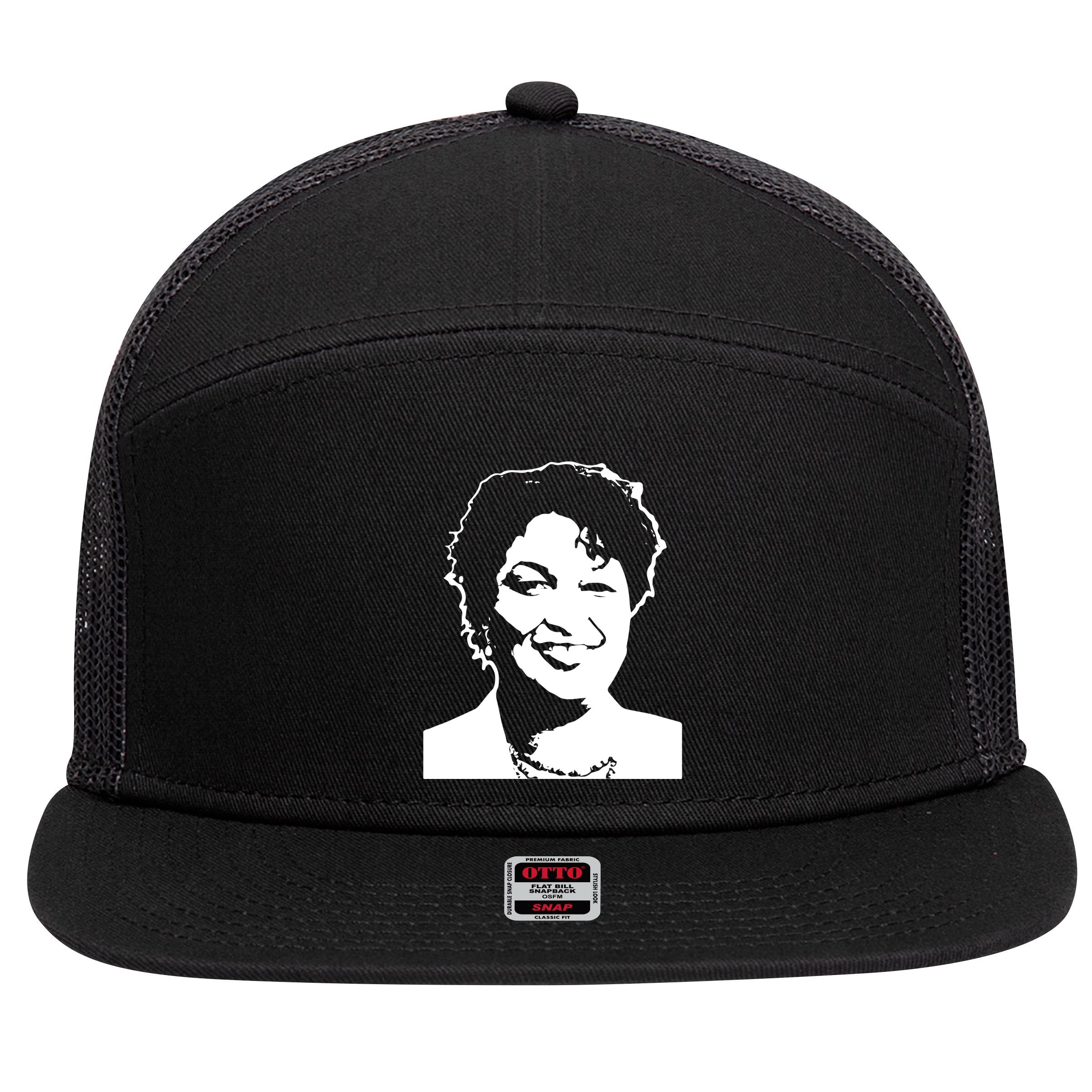 Stacey Abrams Portrait 7 Panel Mesh Trucker Snapback Hat
