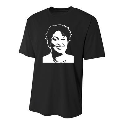 Stacey Abrams Portrait Youth Performance Sprint T-Shirt