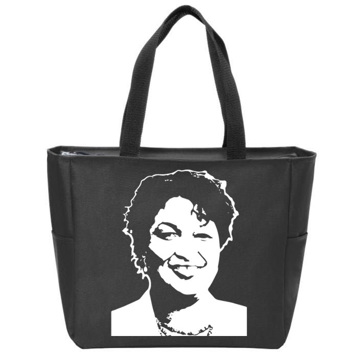 Stacey Abrams Portrait Zip Tote Bag