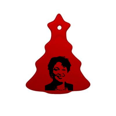 Stacey Abrams Portrait Ceramic Tree Ornament