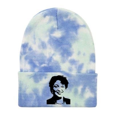 Stacey Abrams Portrait Tie Dye 12in Knit Beanie