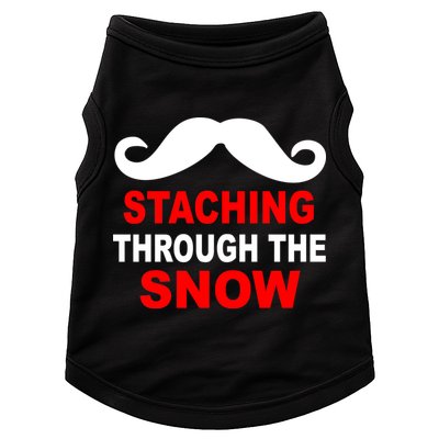 Staching Through The Snow Moustache Funny Christmas Doggie Tank