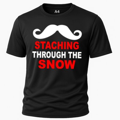 Staching Through The Snow Moustache Funny Christmas Performance Shirt