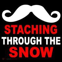 Staching Through The Snow Moustache Funny Christmas Apron
