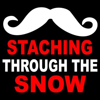 Staching Through The Snow Moustache Funny Christmas T-Shirt