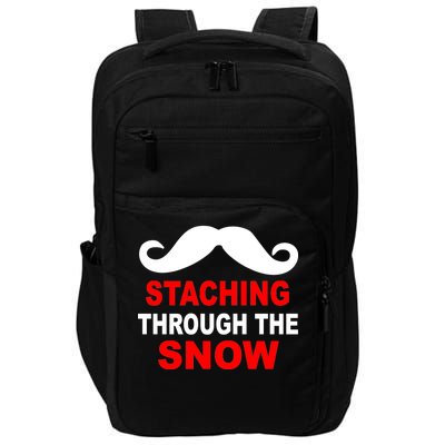 Staching Through The Snow Moustache Funny Christmas Impact Tech Backpack