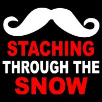 Staching Through The Snow Moustache Funny Christmas Drawstring Bag